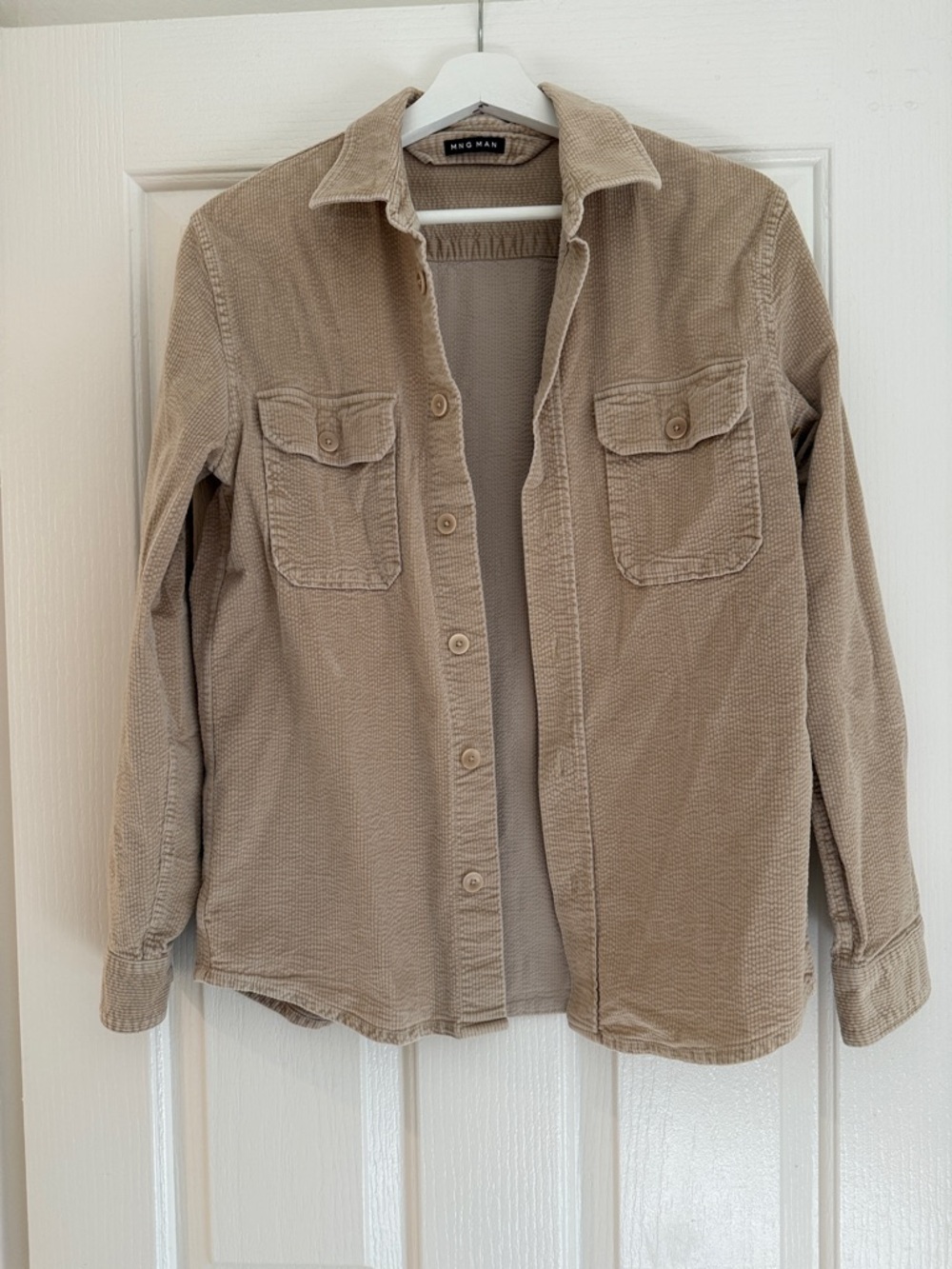 Mango Beige Corduroy Utility Jacket